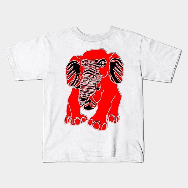 Elephant silhouette Siluet 3D 大象 elefant pixelart Kids T-Shirt by 4rpixs